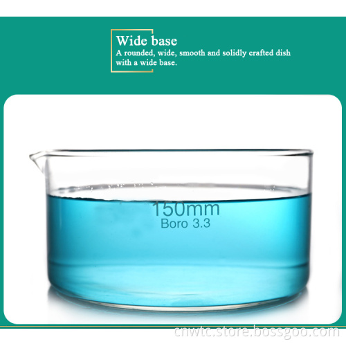 High Borosilicate Glass Crystallizing Dishes: 60-230ml Laboratory Glassware